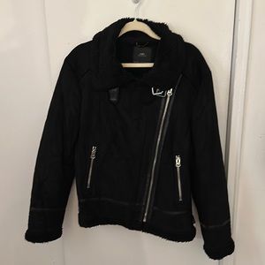 Zara Black Sherpa Moro Jacket